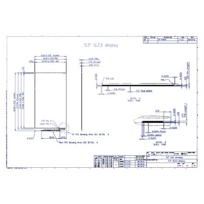 China Industrial Application H520DLK01.0 AMOLED 5.2inch 1080*1920 M031 MIPI OLED LCD Display Panel for sale