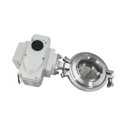 China General 304 Stainless Steel Electric Actuator Electric Butterfly Valves For Powder Material for sale