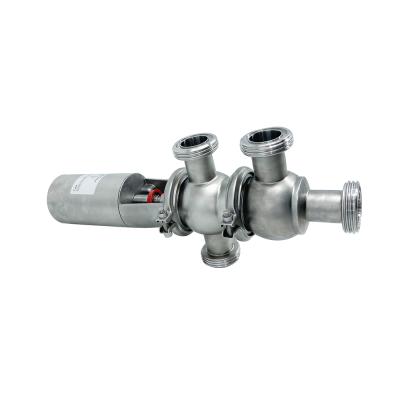 China Sanitary Pneumatic Beverage Stainless Steel TL Thread Flow Diversion Valve for sale