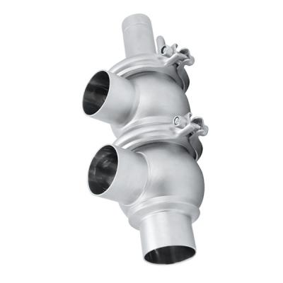 China Sanitary Beverage Stainless Steel Flow Divert Seat Valve LL Type For Manfactory for sale