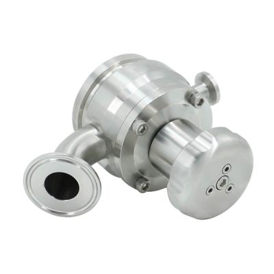 China Food Stainless Steel Sanitary Tank Bottom Steam Valve With Elbow Connection for sale