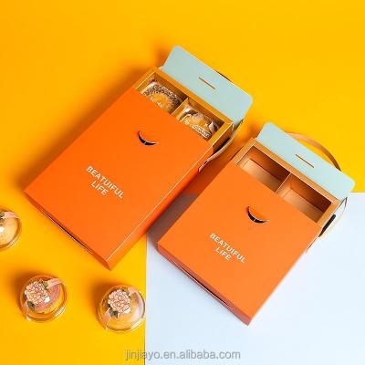 China Recyclable Custom Manufacture Drawer Mooncake Box With Handle Eco Friendly for sale