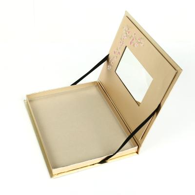 China Recyclable Custom Gold Fold Rigid Box With Mirror Stylish Customized Printing Hot Stamping Logo Spot UV for sale