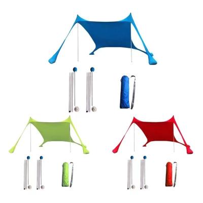 China Diagonal Tying Type OEM Customized Factory Wholesale Beach Tent Shelter Foldable Canopy With Aluminum Pole for sale