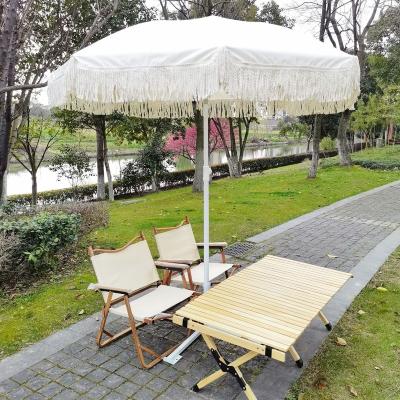 China China Hawaii Modern Custom Umbrella Pagoda Striped Fringe Luxury Wooden Straw Tassels Beach Umbrella Outdoor Tassel for sale