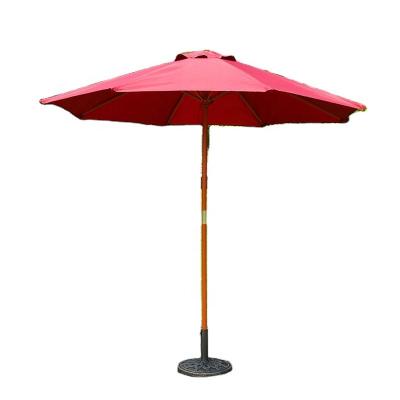 China Modern Commercial Luxury Outdoor Garden Umbrella Wooden Patio Parasol For Restaurant 2.7m for sale