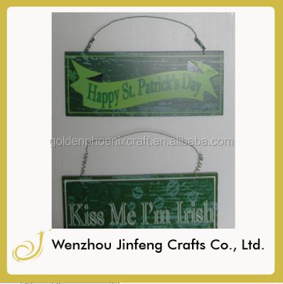 China Europe design new St. Patrick's Day strawboard hanger tag for sale