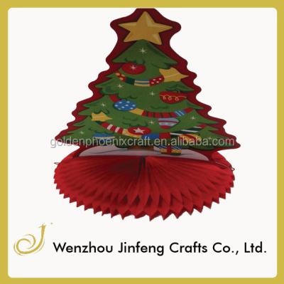 China Santa Party White Christmas Stocking Tissue Paper Honeycomb Table Decoration for sale