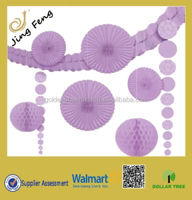 China Europe Party Decorations Fans Purple Hanging Honeycombs Paper Garland for sale