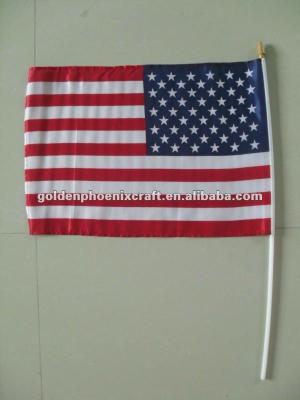 China FLYING Polyester/Plastic American National Flag, Hand Flag for sale