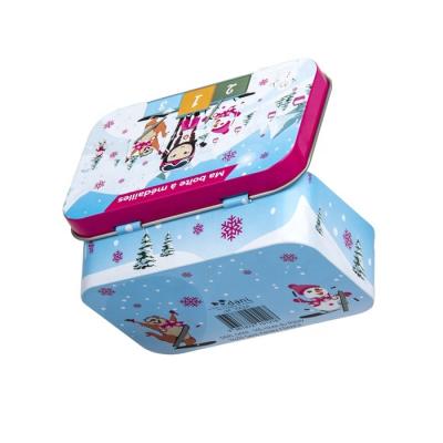 China Gift & Craft New Product Square Flower Round Boxes Happy Holidays With Chain Metal Portable Gift Tin Box for sale