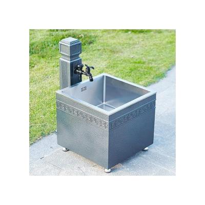 China Hot Selling Fancy Traditional Professional Outdoor Short Wash Basin Square Lower Price Outdoor Wash Basin for sale