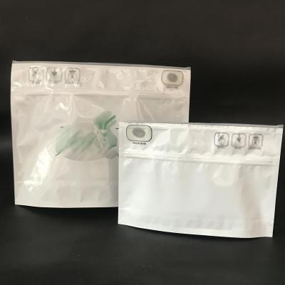 China Moisture Proof Custom Mylar Pinch N Zipper Outlet Bags ASTM Child Resistant White Ziplock Child Slider Bags for sale