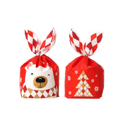 China Moisture Proof Christmas Treat Bags With Drawstring Candy Bags Santa Claus Christmas Tree Elk Snow Food Storage Bags Gift for sale