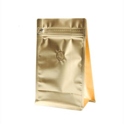 China Colorful Food 250g 12oz Coffee Bag Packaging For Coffee Bags Flat Bottom Plastic Coffee Bag With Zipper for sale