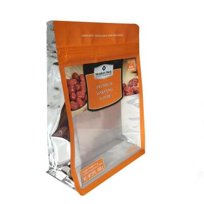 China Clear Barrier Foil Lined Plastic Bags With Zipper For Flat Bottom Coffee Bag Packaging for sale