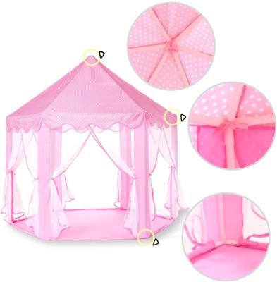 China Easy Foldable Kids Play Tent Wholesale Pink Large Green Blue Hexagon Kids Castle Kids Igloo Play Tent for sale