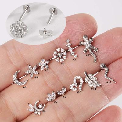 China CLASSIC Internally Thread Straight Barbell 16gauge Earrings Cartilage Helix Lobe Labret Lip Stud Piercing for sale