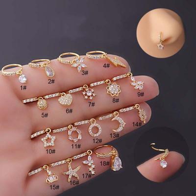 China TRENDY No Lock Nose Circle Dangle Perforation 8mm 20Gauge for sale