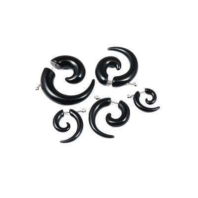 China Vintage 3-10mm Black Spiral Stretcher No Piercing Unisex Earring for sale