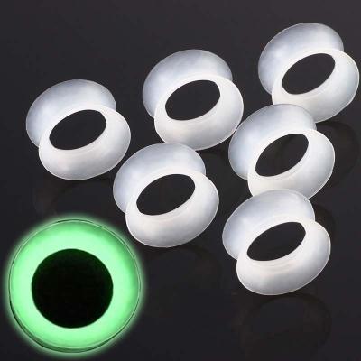 China Vintage 3-25mm Silicone Soft Tunnel Earrings Transparent Glow In Dark Unisex for sale