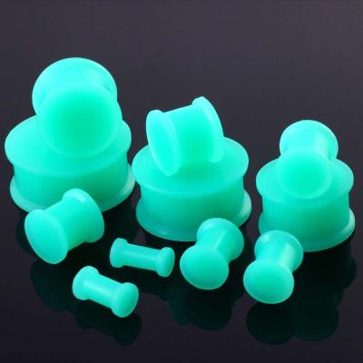 China Vintage 3-25mm Hard Silicone Plugs Double Flared Ear Expandar Earrings Unisex for sale