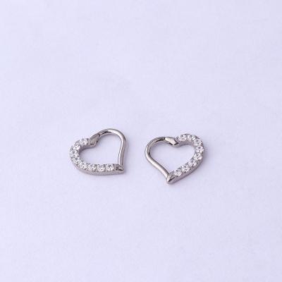 China FASHIONABLE Heart G23 Titanium Cartilage Earrings Helix Steel Daith Flesh Piercing 16Gauge Hypoallergenic for sale