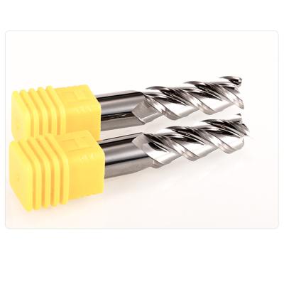 China Aluminum Three Top Flute CNC Milling Machine Wear Resistance Solid Carbide Mills For Cnc Processing End for sale