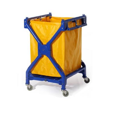 China Hospital Hotel Laundry Trolley X-Shape Laundry Trolley Premium Plastic Cleaning Trolley For Hotel Restaurant Hospital Use for sale