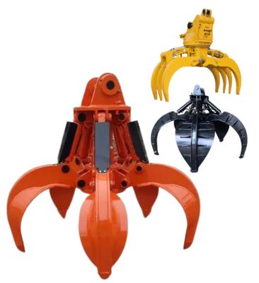 China Hydraulic Steel Mechanical Orange Peel Grab For 20t Excavator SK200 SK210 for sale