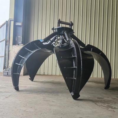 China Heavy Duty Metal Mechanical Orange Peel Grab Grapple For 20 Ton Excavator for sale