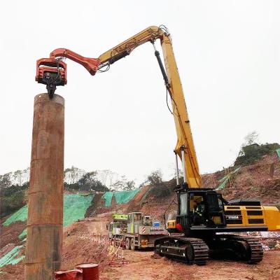 China High Efficiency 16-25 Meter Excavator Pile Driving Boom Arm Pilling Driver Boom Long Arm With Excavator Bucket for sale