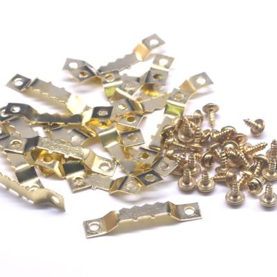 China Rust Durable Wear Resistant Accessories Picture Hardware Gold Sawtooth Double Sided Hanging for sale