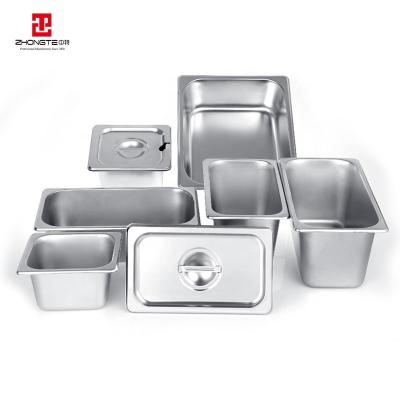 China European style & American style zhongte hotel supplies 1/6 size EU style food serving tray GN pan best quality and low price for sale