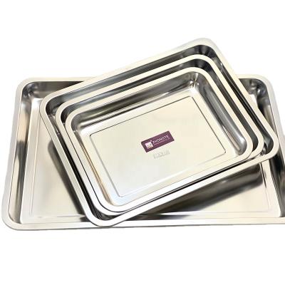 China Wholesale Nomagnetic ZHONGTE Stainless Steel Metal Serving Tray Custom Rolling Tray With High Quality for sale