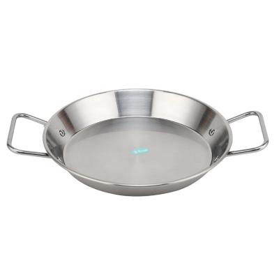 China Sustainable Spanish Seafood Pasta Paella Metal Stainless Steel Paella Cooking Pan for sale