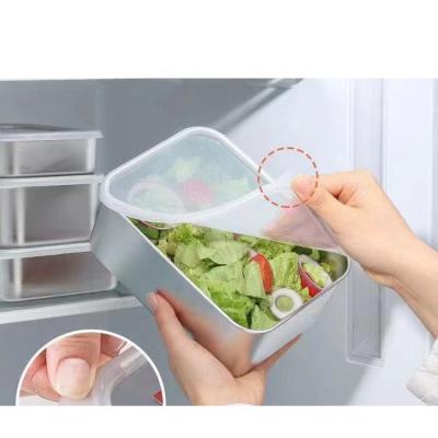 China Sustainable Stainless Steel SS304 Food Container BPA Free Square Food Packaging Lunch Box for sale