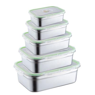 China Sustainable Stainless Steel Food Container Food Storage Lunch Box Leak Proof Light And Easy Storage for sale