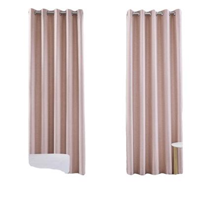 China Blackout Modern 2 Panels Beige Curtains Provide Grommets Soft Curtains Solid Thermal Insulated Grommets Drapes Window for sale