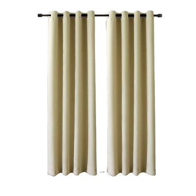 China Blackout Modern 2 Panels Beige Curtains Provide Grommets Soft Curtains Solid Thermal Insulated Grommets Drapes Window for sale