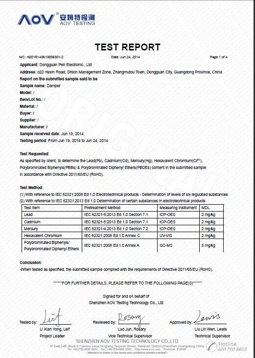 RoHS - Dongguan Peir Electronics Co., Ltd.