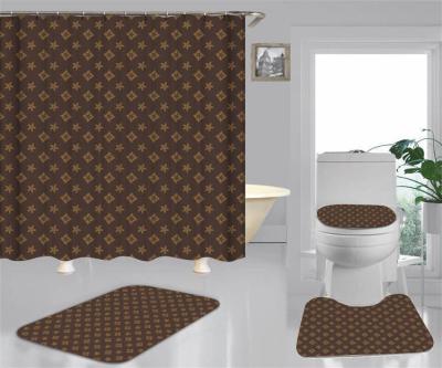 China Sustainable Fashion Designer Wholesale Waterproof Home Bathroom Sets With Shower Curtain And Covers for sale