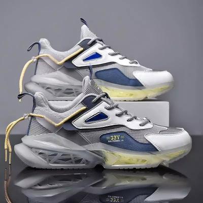 China New high quality men's fashion trend sports shoes outdoor casual breathable mesh luminous walking shoes for sale