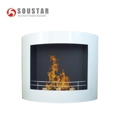 China EN16647 White Indoor Wall Mounted Bio Ethanol Fireplace for sale