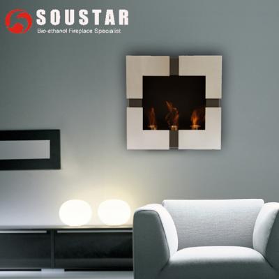 China Delux Stainless Steel Indoor Wall Mounted Ethanol Fireplace for sale