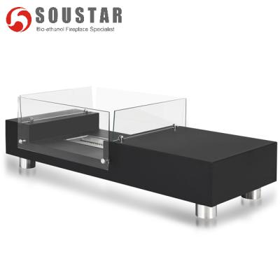 China Free Standing Bio Coffee Table Interior Modern Style Ethanol Fireplace for sale