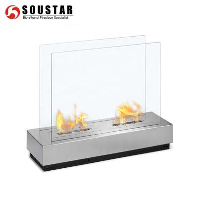 China 2016 free standing made of china stainless steel large free standing bio ethanol fireplace for sale