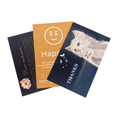 China Customized Arto Custom Colored Paper Thank You Card / High Quality Custom After-Sales Service Paper Card / Amazon Thank You Card for sale