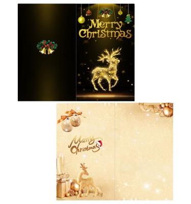 China Personalized Christmas Greeting Card Color Print Holiday Paper Decoration Thank You Gift Voucher Greeting Invitation Card for sale