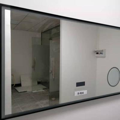 China Illuminated luxury smart mirror home hotel bathroom mirror led light with time-temperature display for sale